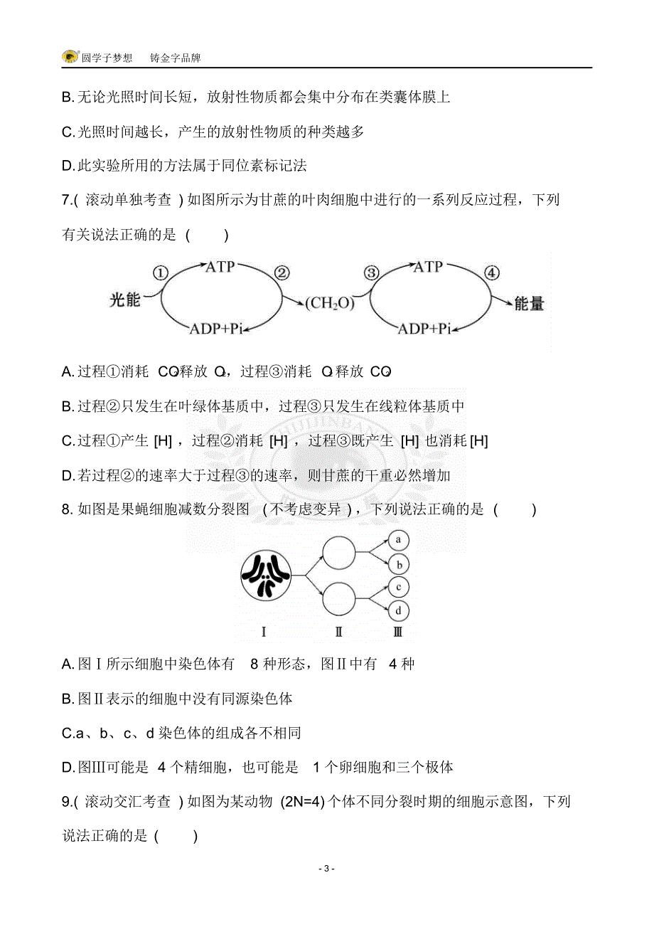 阶段滚动月考卷(三)_第3页