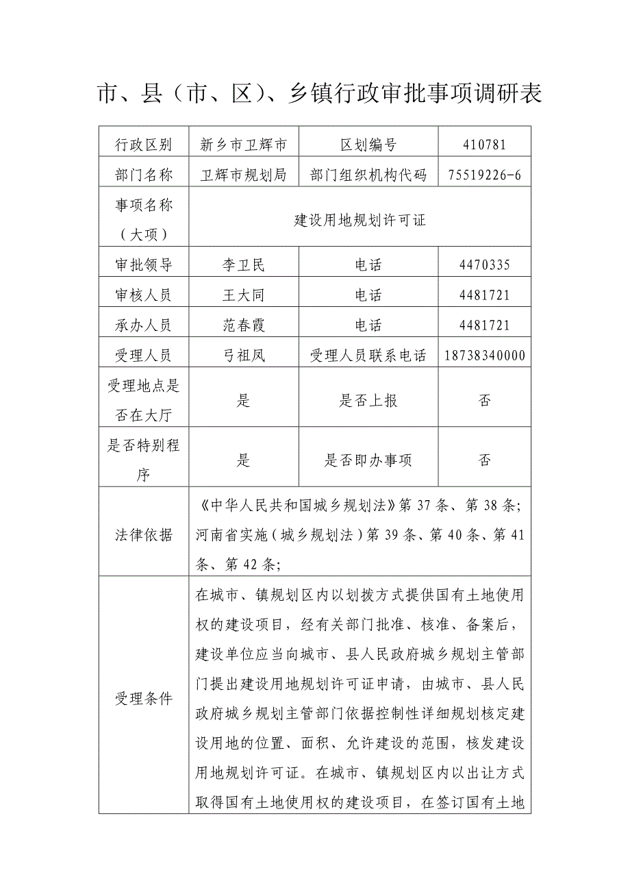 市、县（市、区）、乡镇行政审批事项调研表_第1页