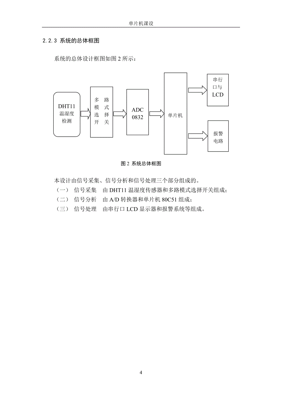 单片机设计（论文）-基于单片机的温湿度检测及显示_第4页