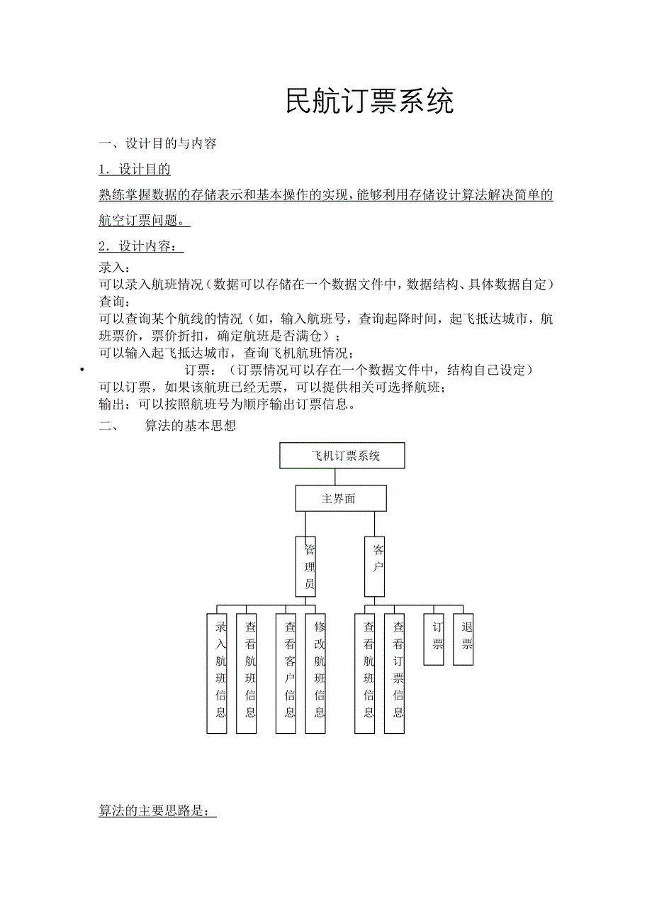 课程设计报告-民航订票系统_第1页