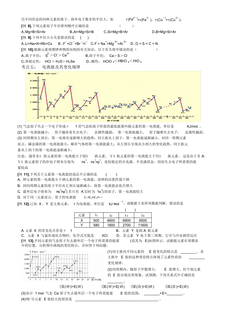 选修3第二讲原子结构与元素的性质(精品学案)_第4页