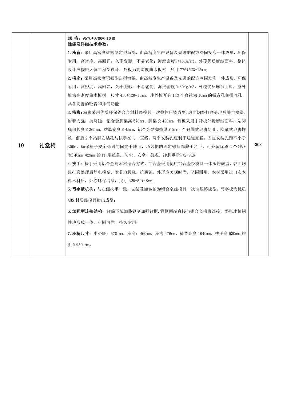 贵州大学行政楼采购家具性能及技术参数_第4页