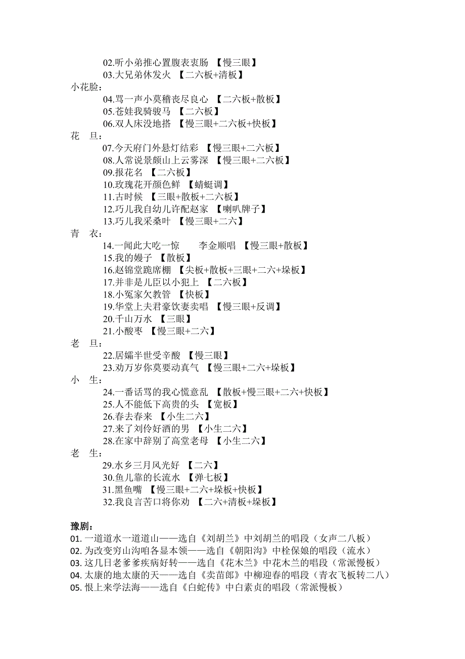 戏曲作曲专业各剧种抽签单_第3页