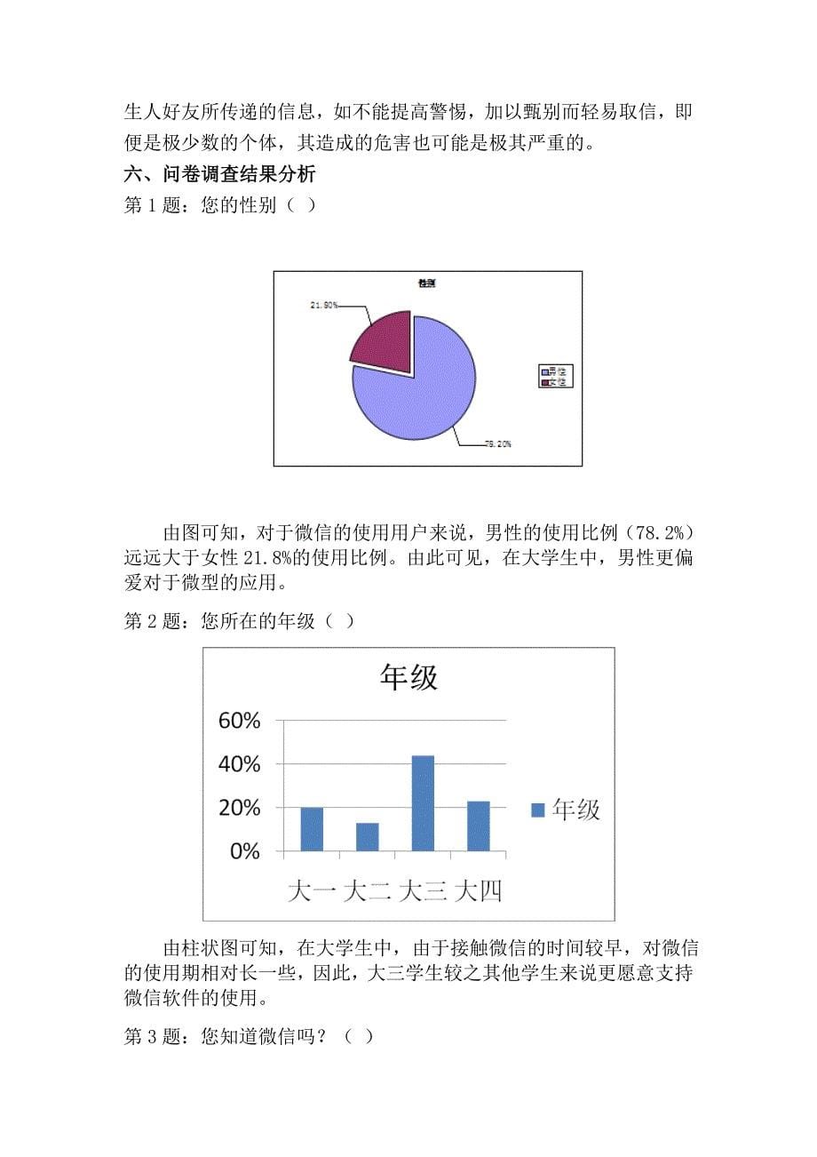 关于大学生微信使用情况的调查报告_第5页