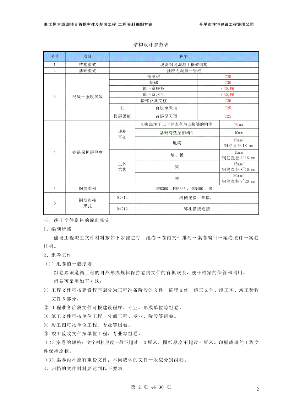 恒大绿洲工程资料编制方案_第3页