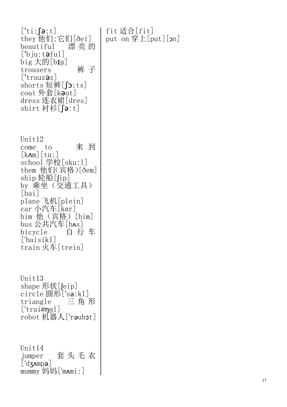 湘少版小学各册全部英语单词(带音标)_第4页