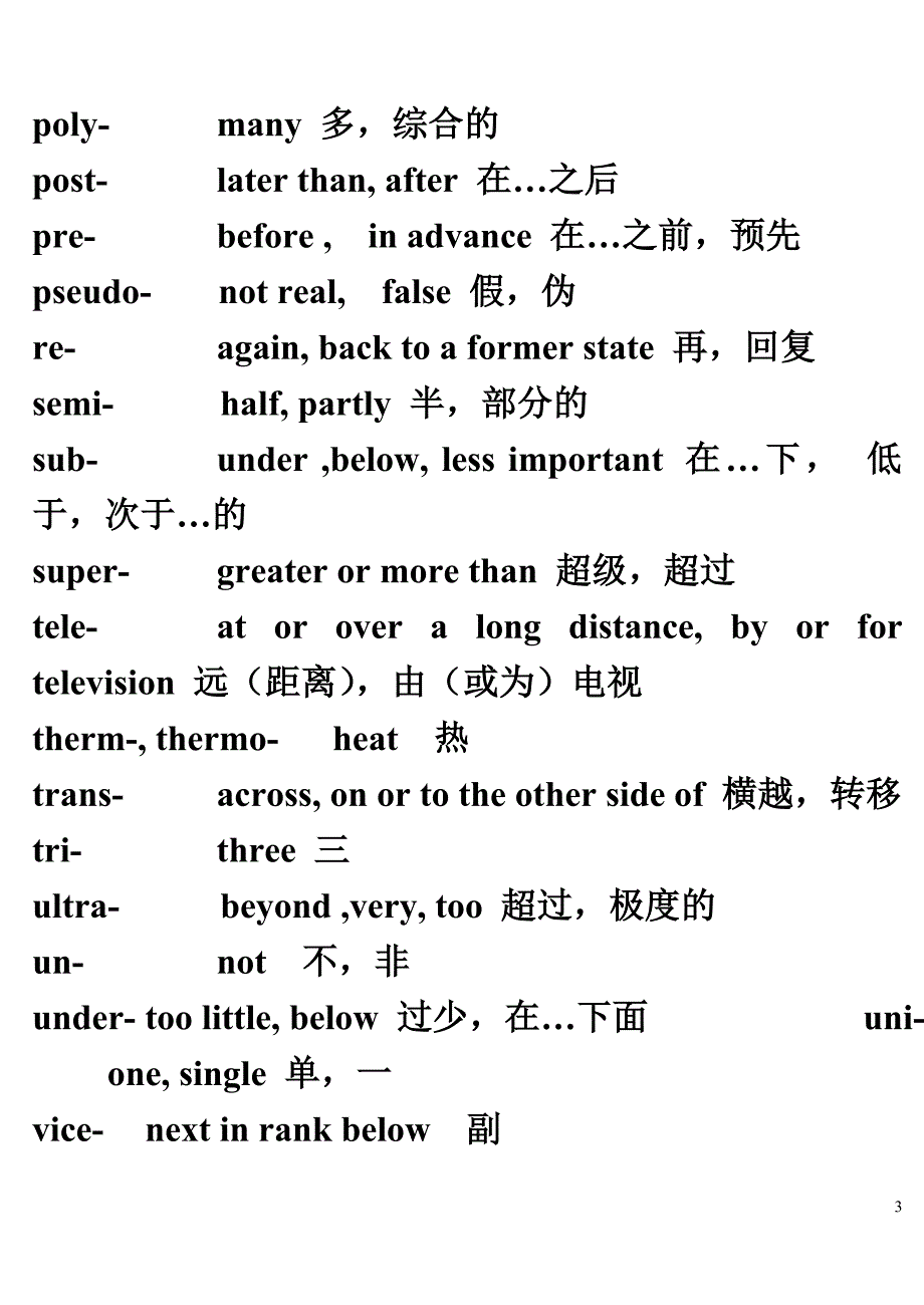 高中英语中常用前缀、后缀_第3页