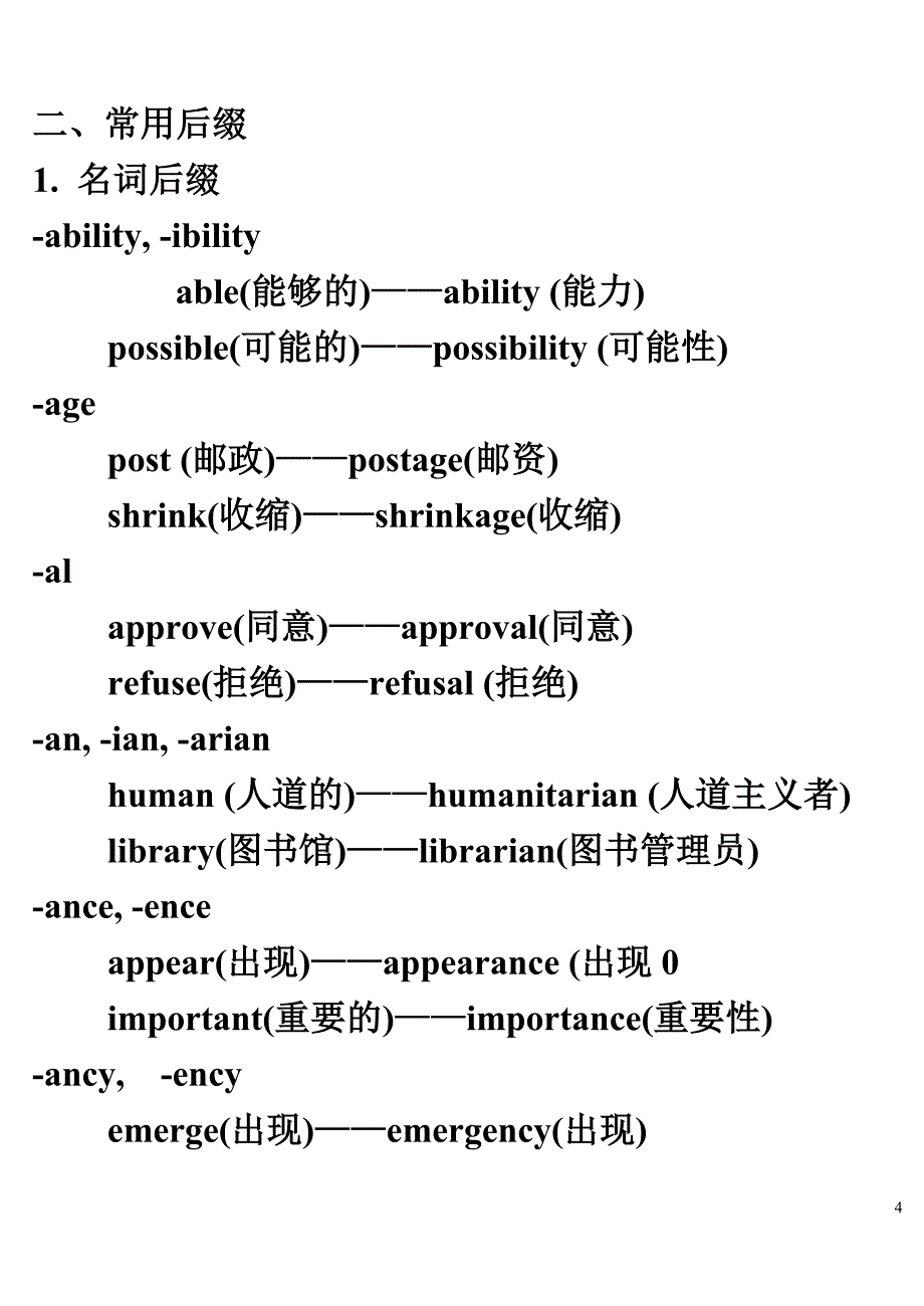 高中英语中常用前缀、后缀_第4页