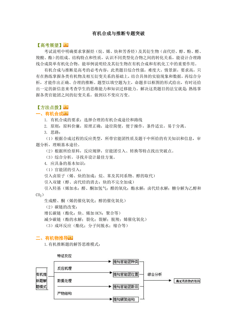 有机合成与推断专题突破_第1页