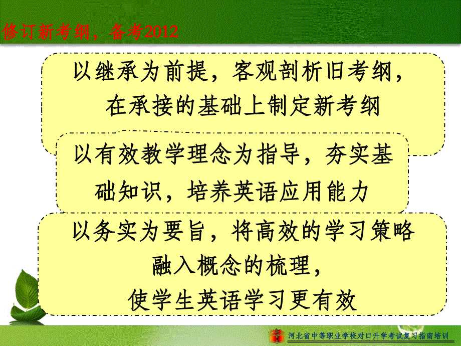 河北省中等职业学对口升学考试复习指南培训_第2页