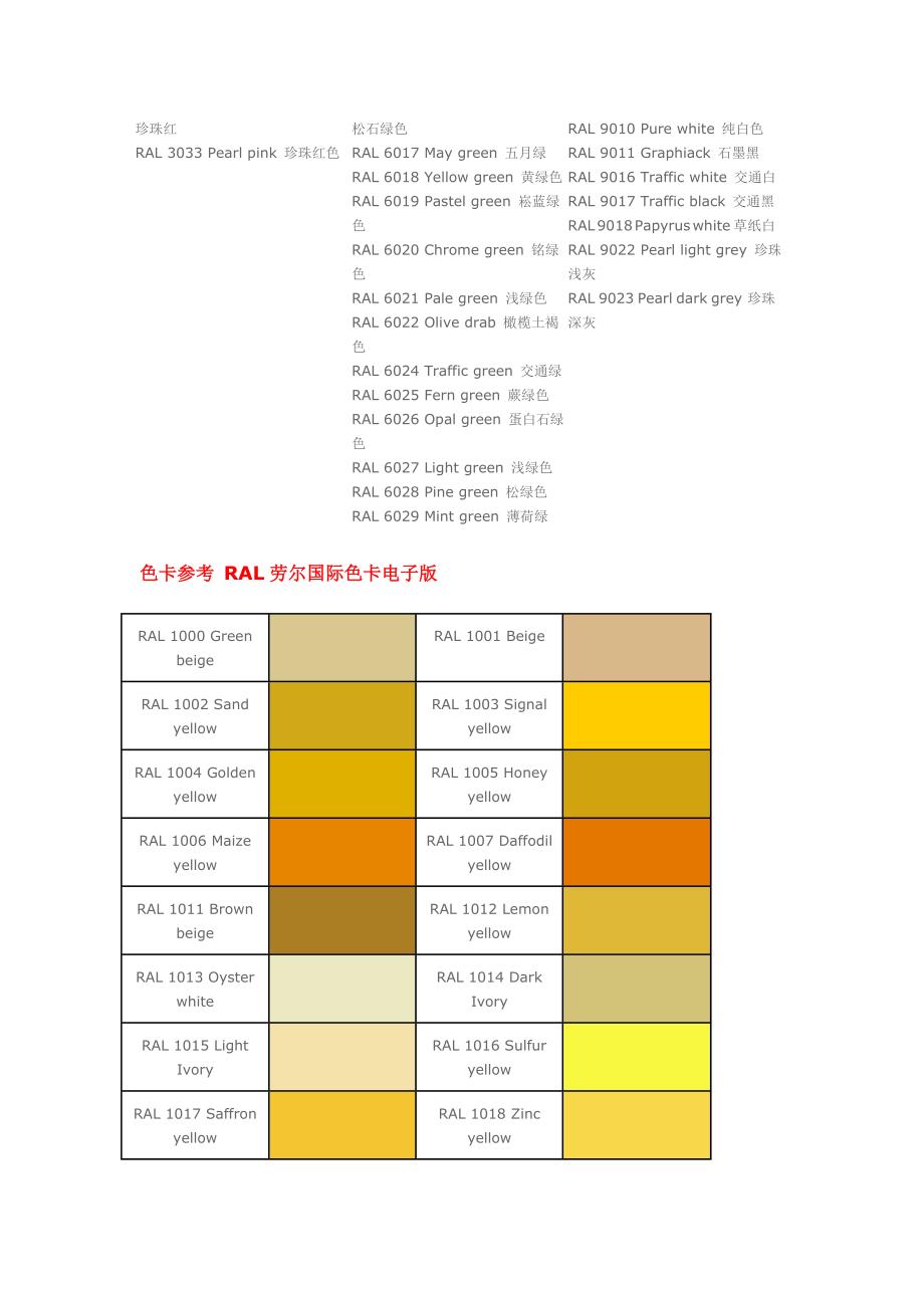 色卡参考_ral_k5_k7劳尔颜色对照表_第3页