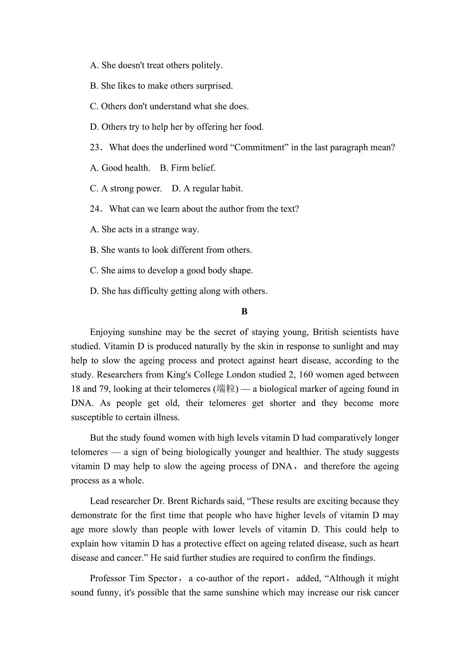 外研社英语 必修二 module 1验收检测_第2页