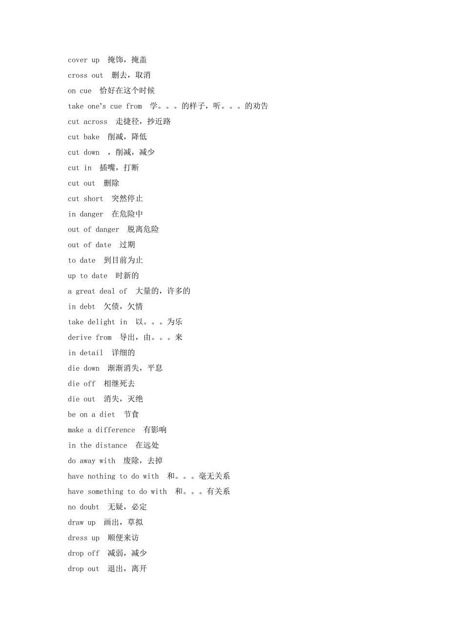 考研英语完形常考固定词组_第5页