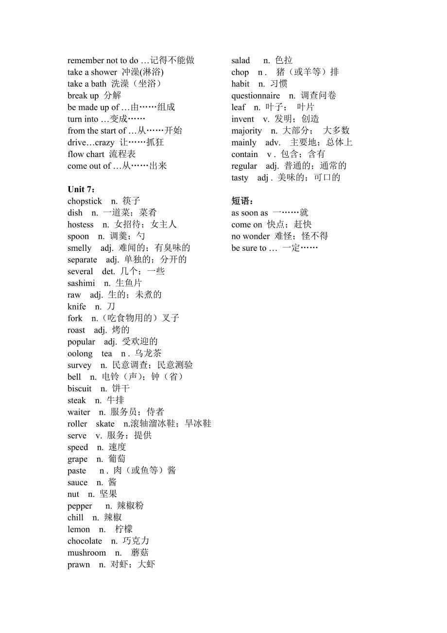 广州英语初一下学期(七年级下册)【单词与短语】_第5页