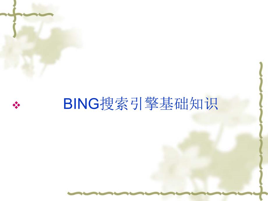 bing搜索引擎基础知识培训_第1页