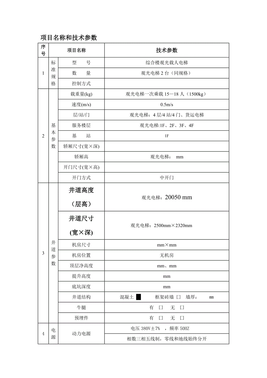 项目名称和技术参数_第1页