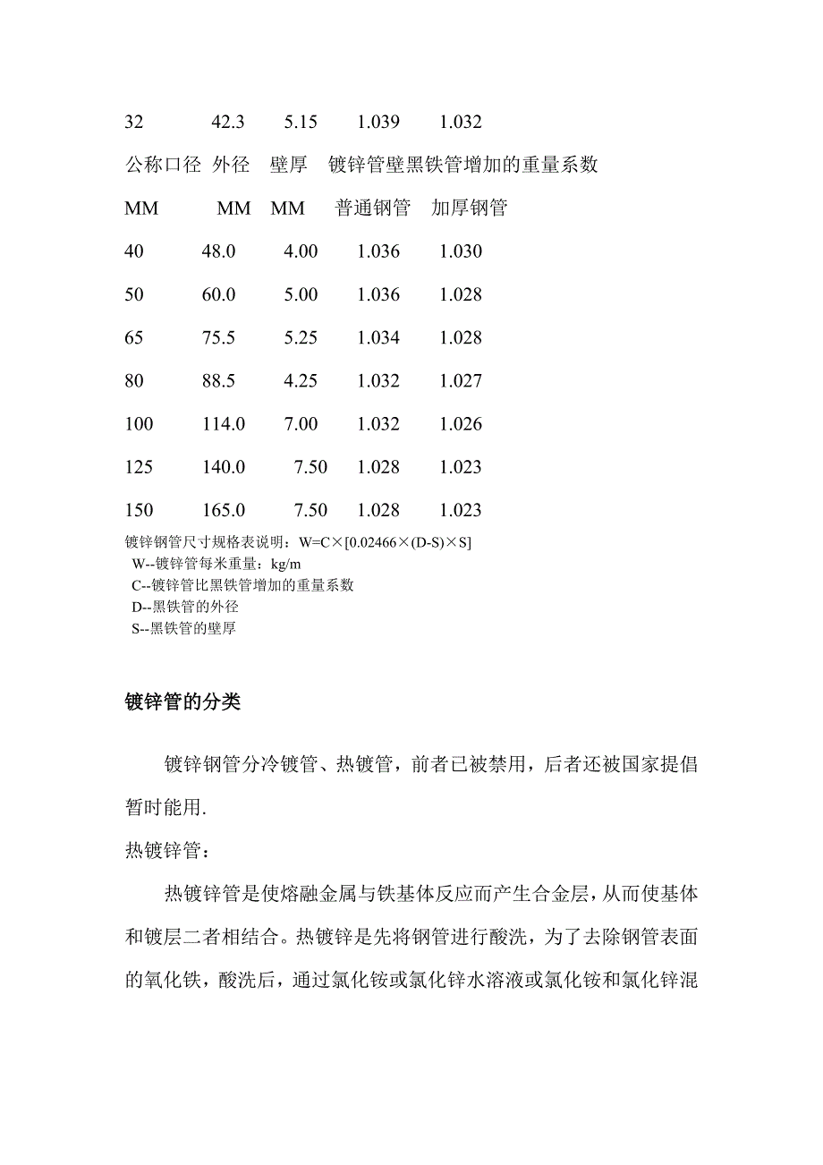 国标热镀锌钢管规格、尺寸理论重量表_第2页