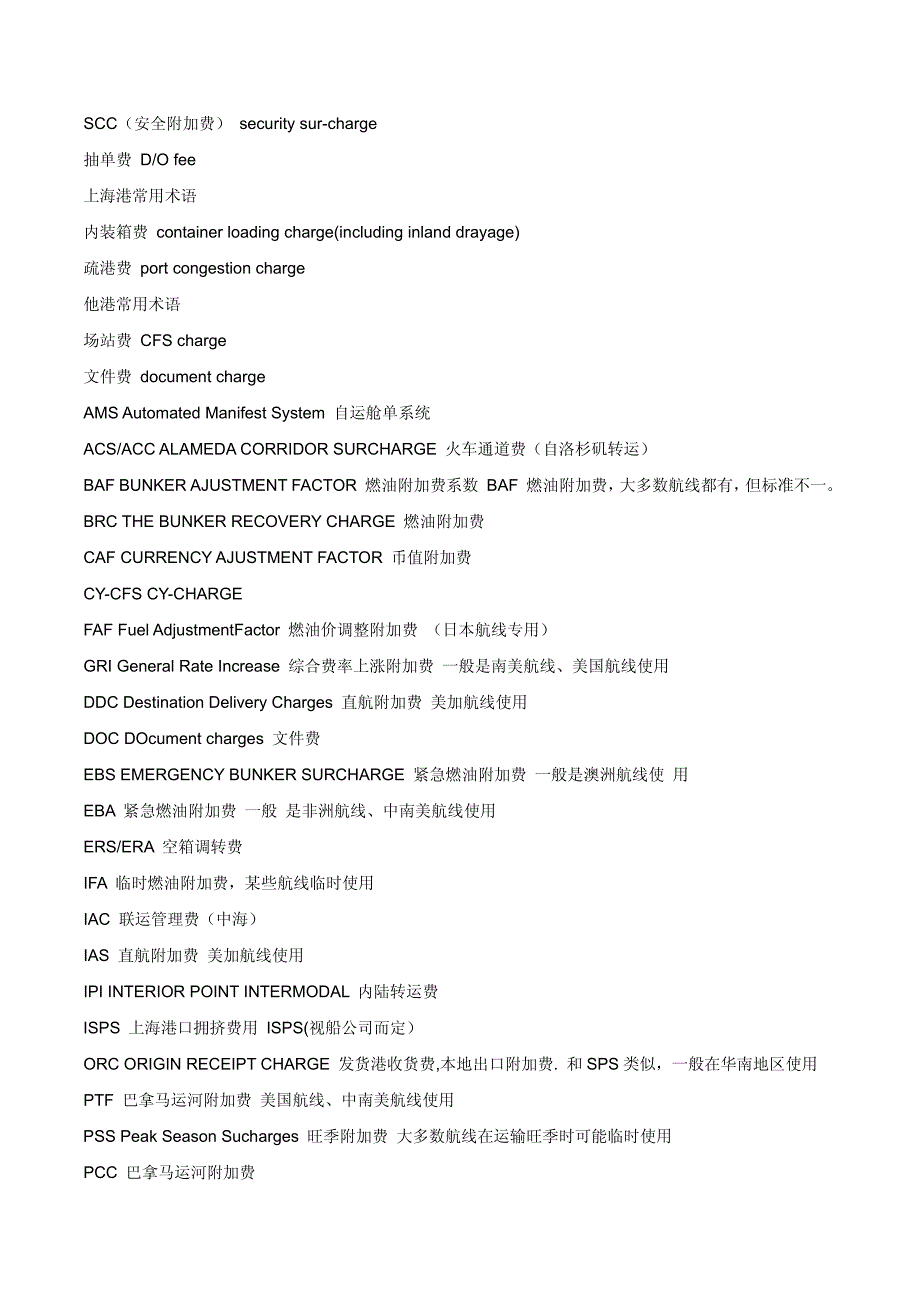 海运常用费用中英对_第3页