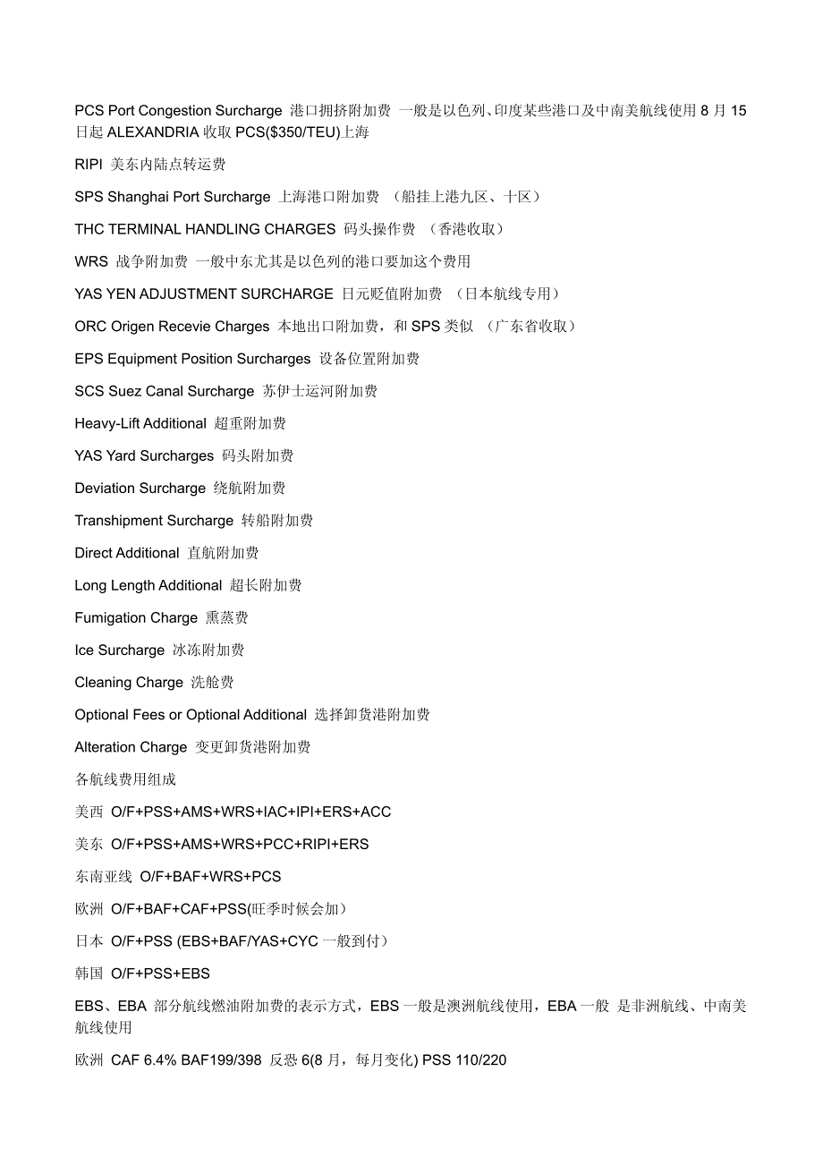 海运常用费用中英对_第4页