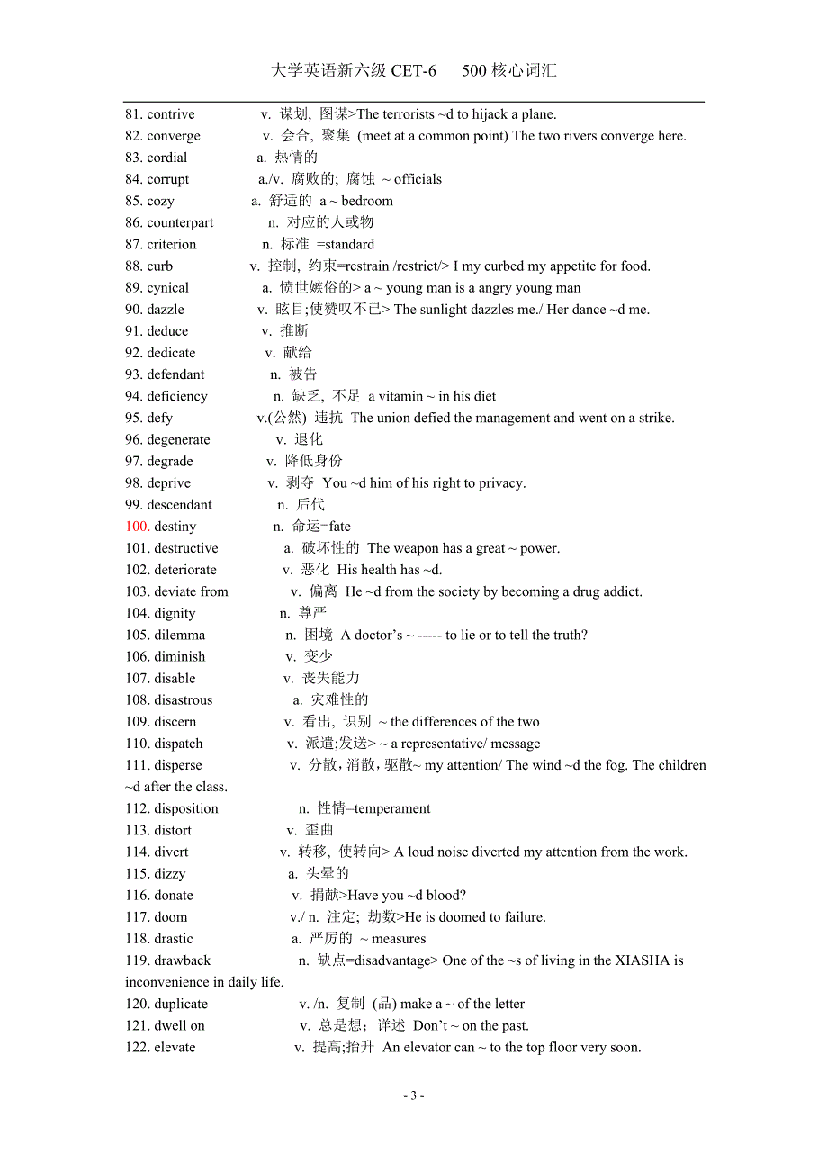 新六级冲刺需牢记的500核心词_第3页