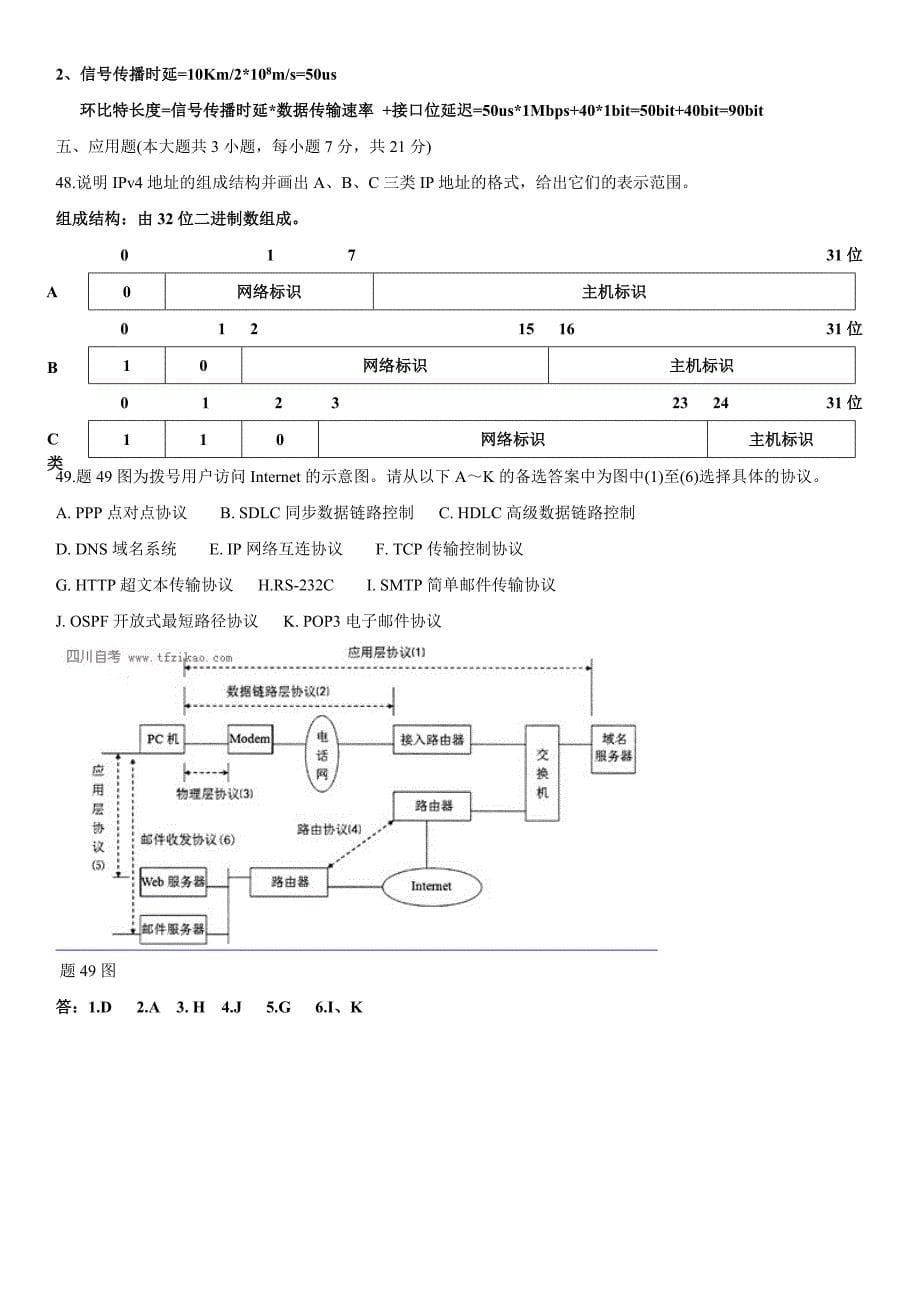 2014年4月计算机网络原理试题及答案_第5页