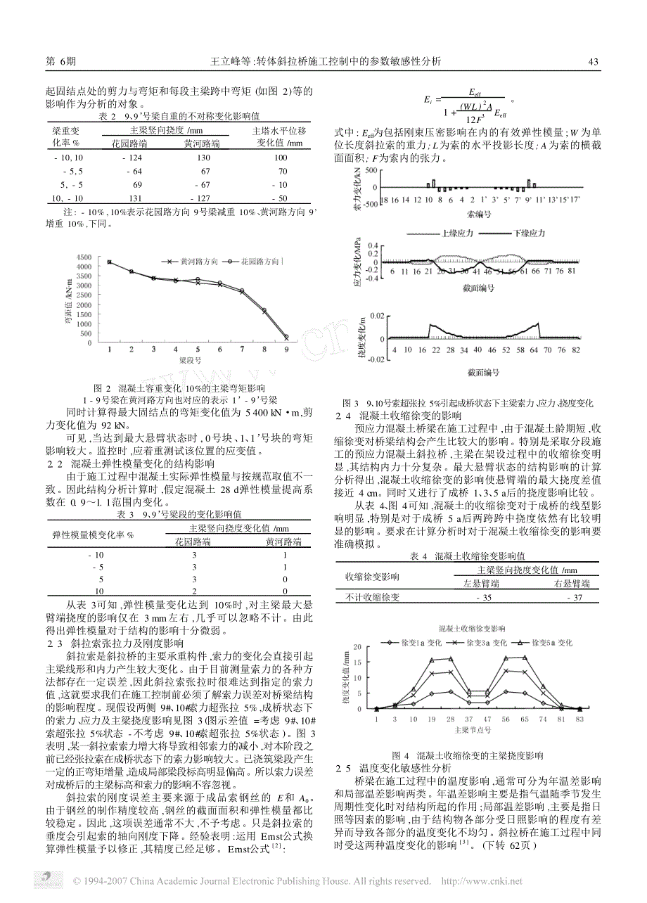 转体斜拉桥施工控制中的参数敏感性分析_第2页