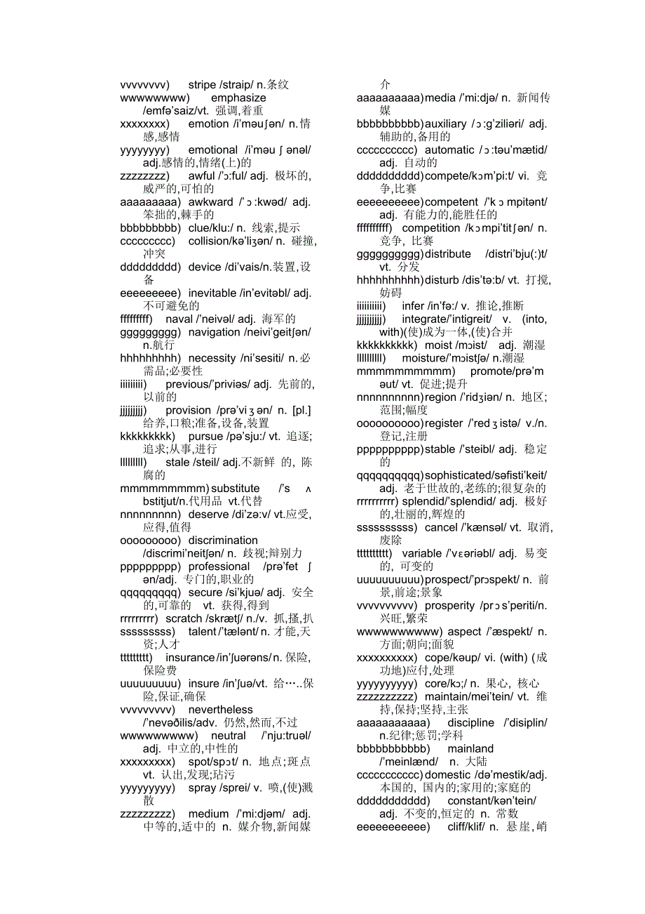 英语四级重要词汇700_第4页