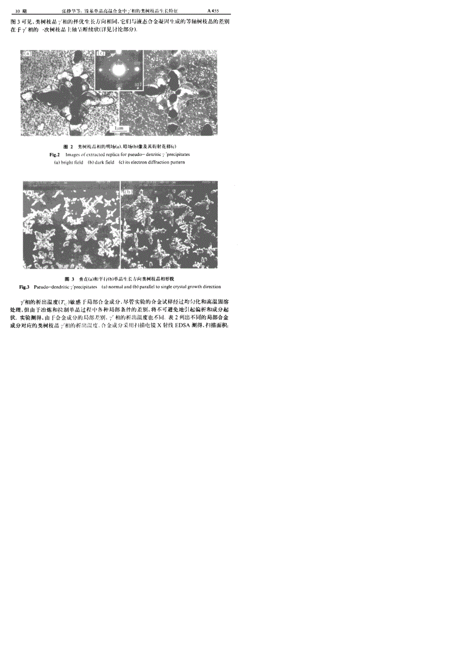 镍基单晶高温合金中γ′相的类树枝晶生长特征_第3页