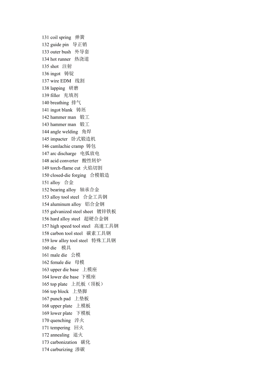 金属工艺中英文术语对照_第4页