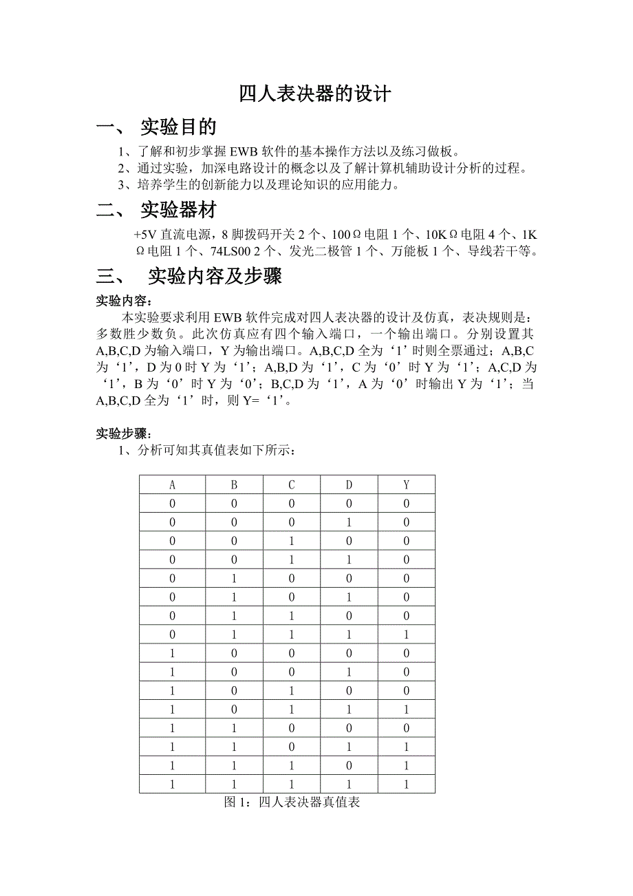 采用二输入与非门制作四人表决器_第1页