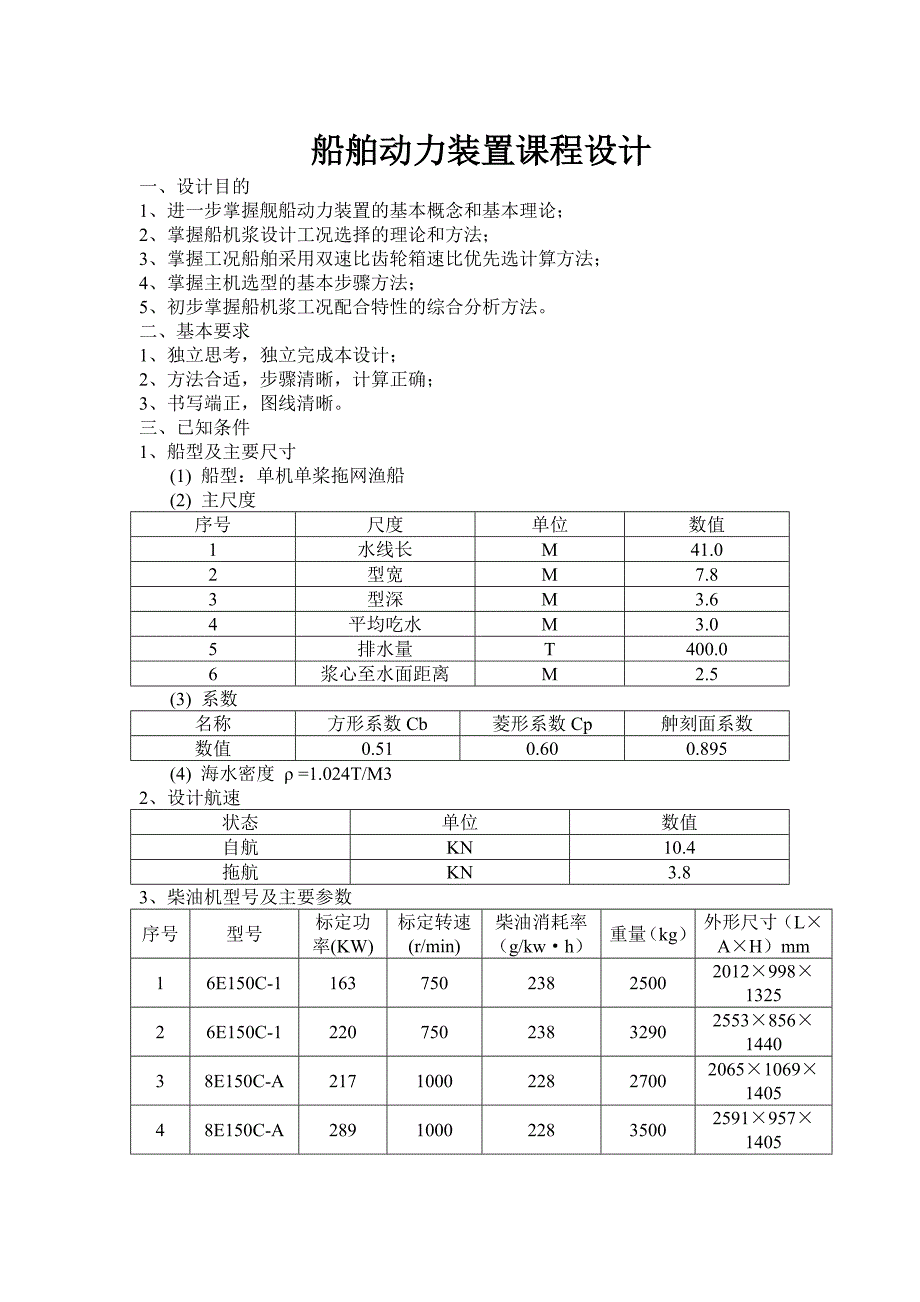 船舶动力装置课程设计_第1页