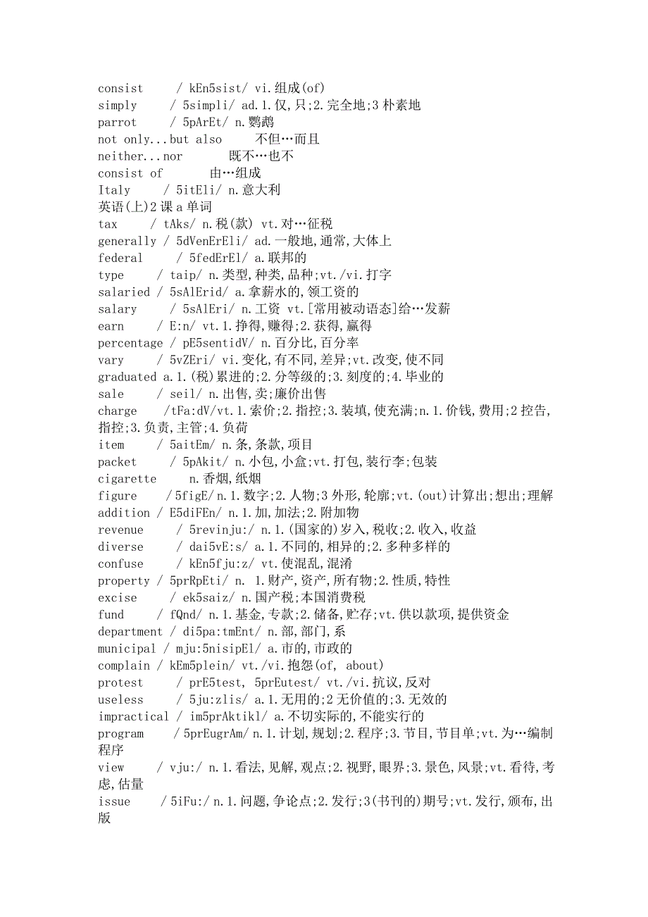 自考旅游管理专业英语单词表_第2页