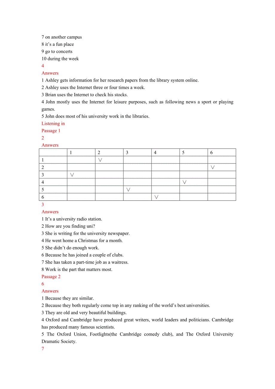 英语视听说答案2(1-5)_第2页
