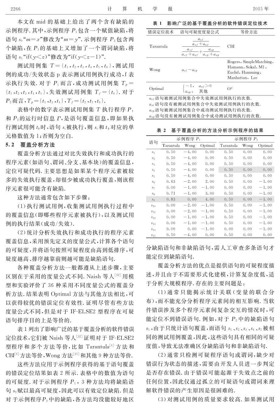 软件错误自动定位关键科学问题及研究进展_第5页