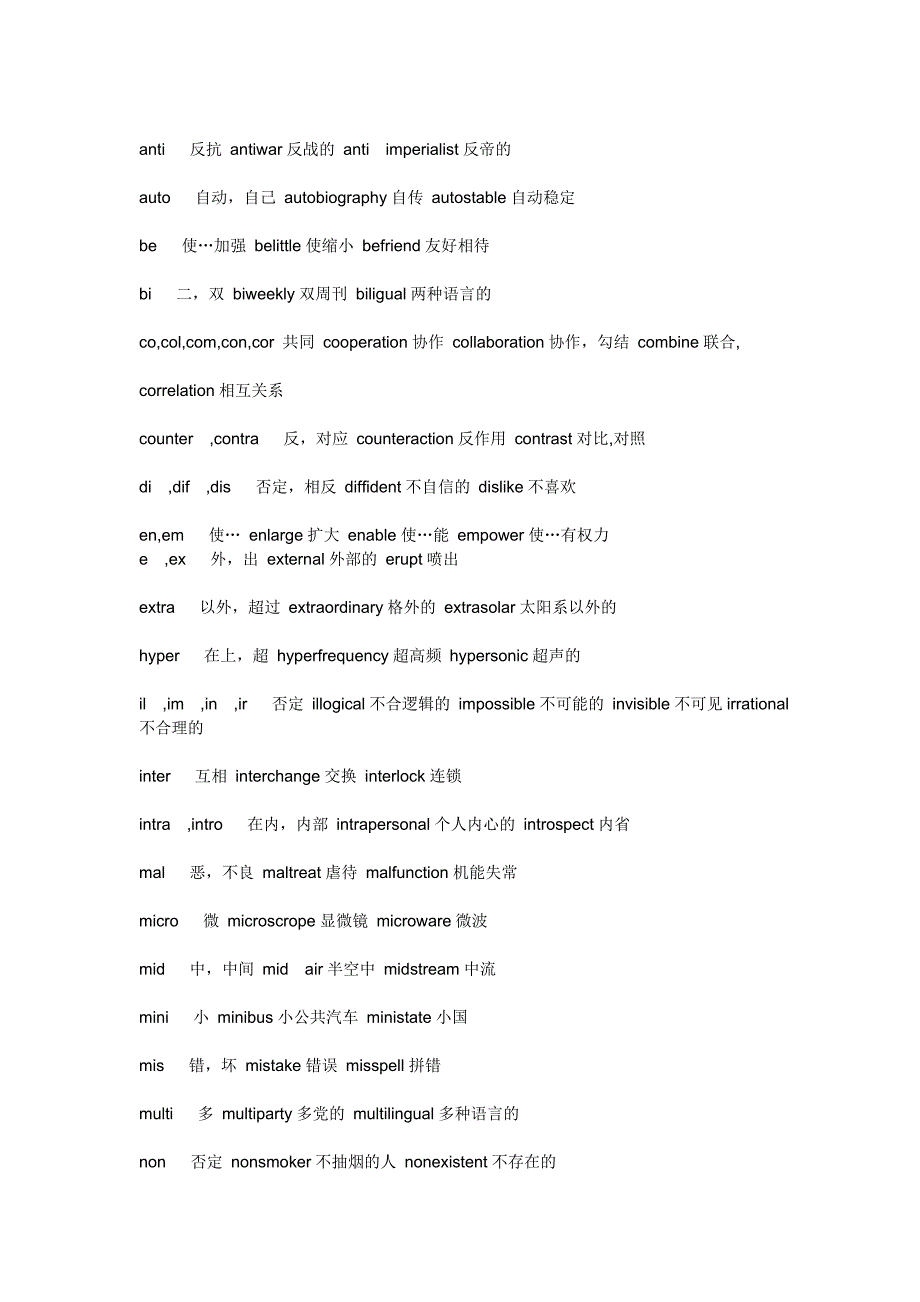 高三英语前后缀及重点句型_第4页