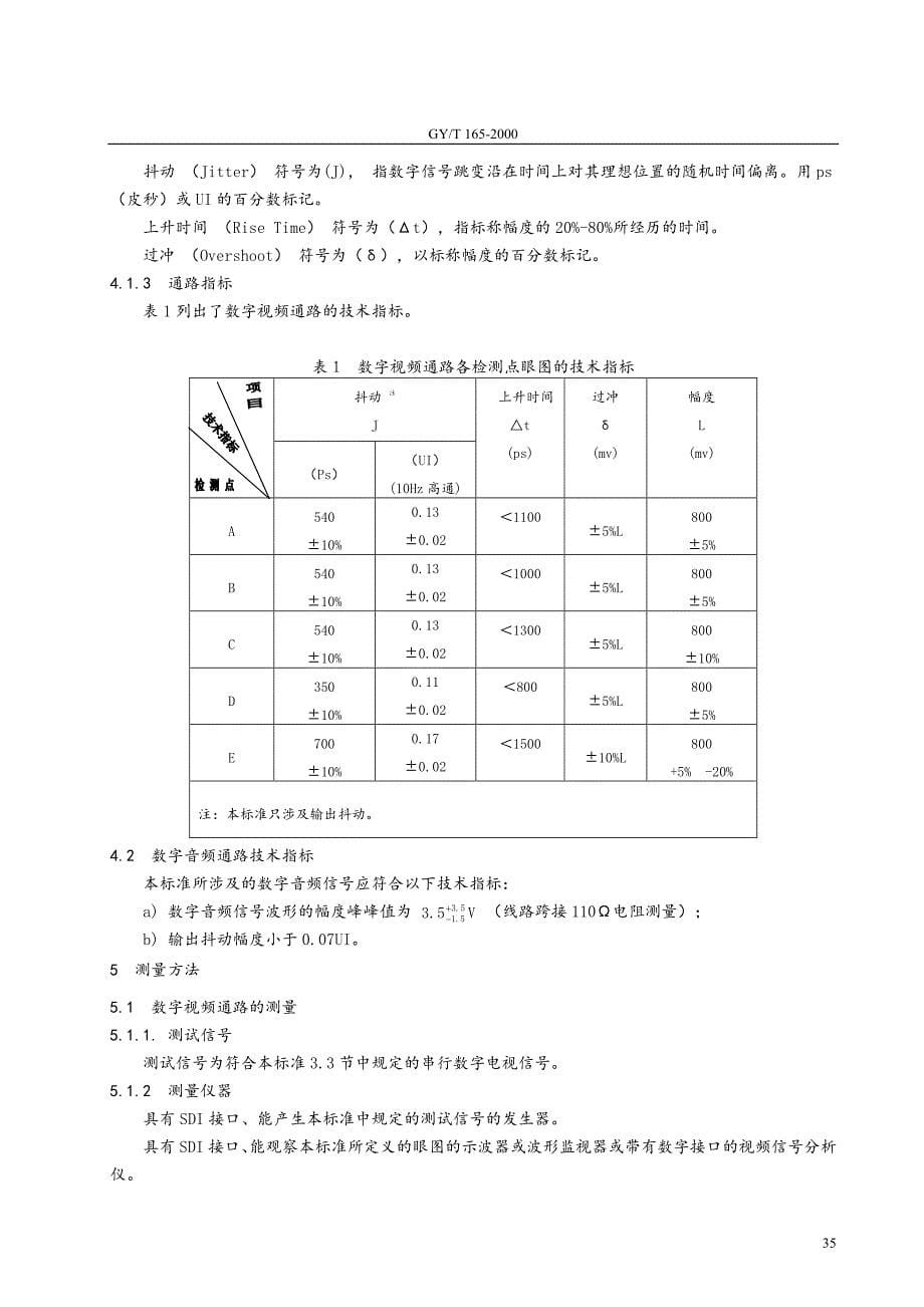 gy_t_165-2000_电视中心播控系统数字播出通路技术指标和测量方法_第5页