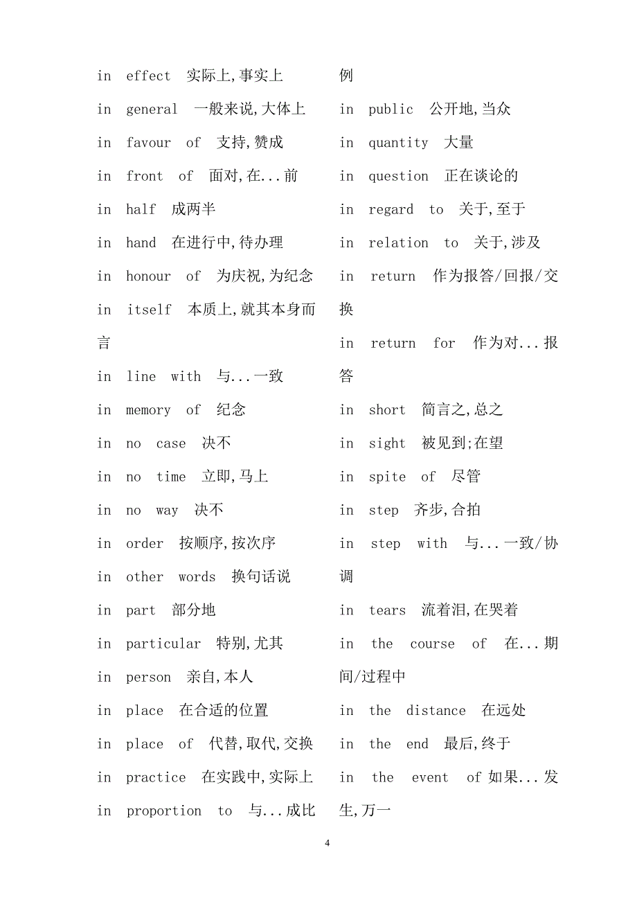 英语四级常用短语汇总p_第4页