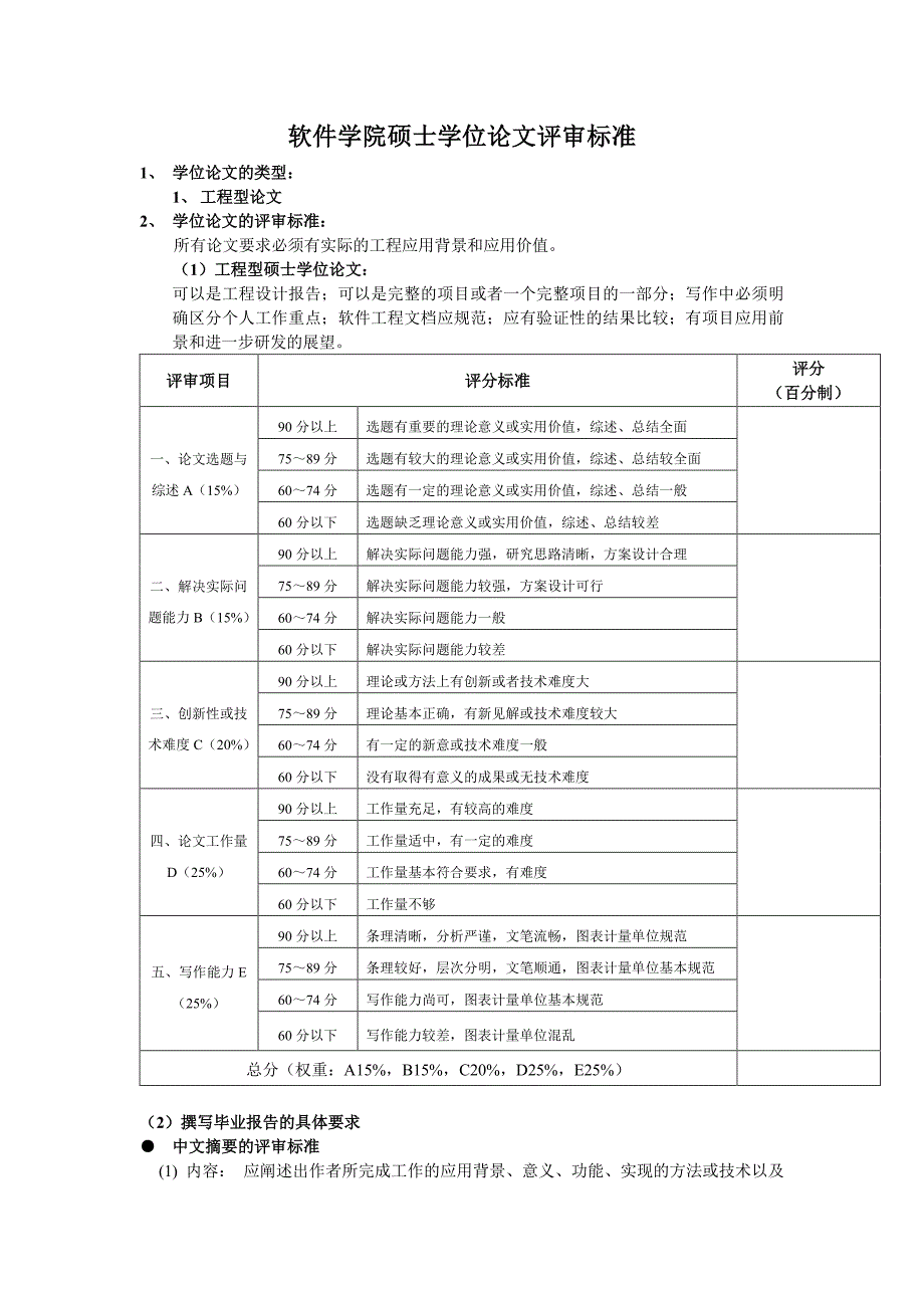 软件学院硕士学位论文评审标准_第1页