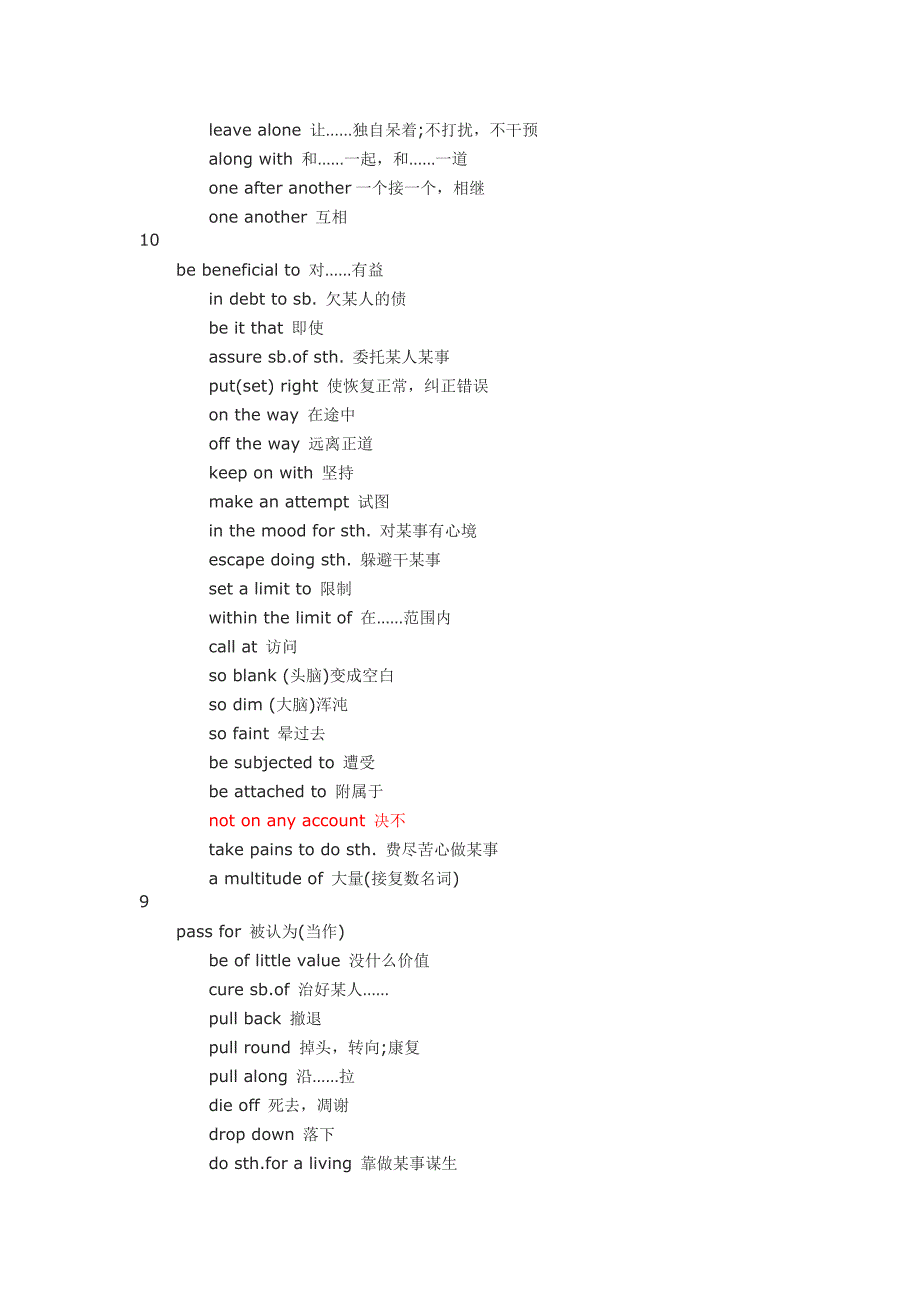 英语六级翻译必背词组_第4页