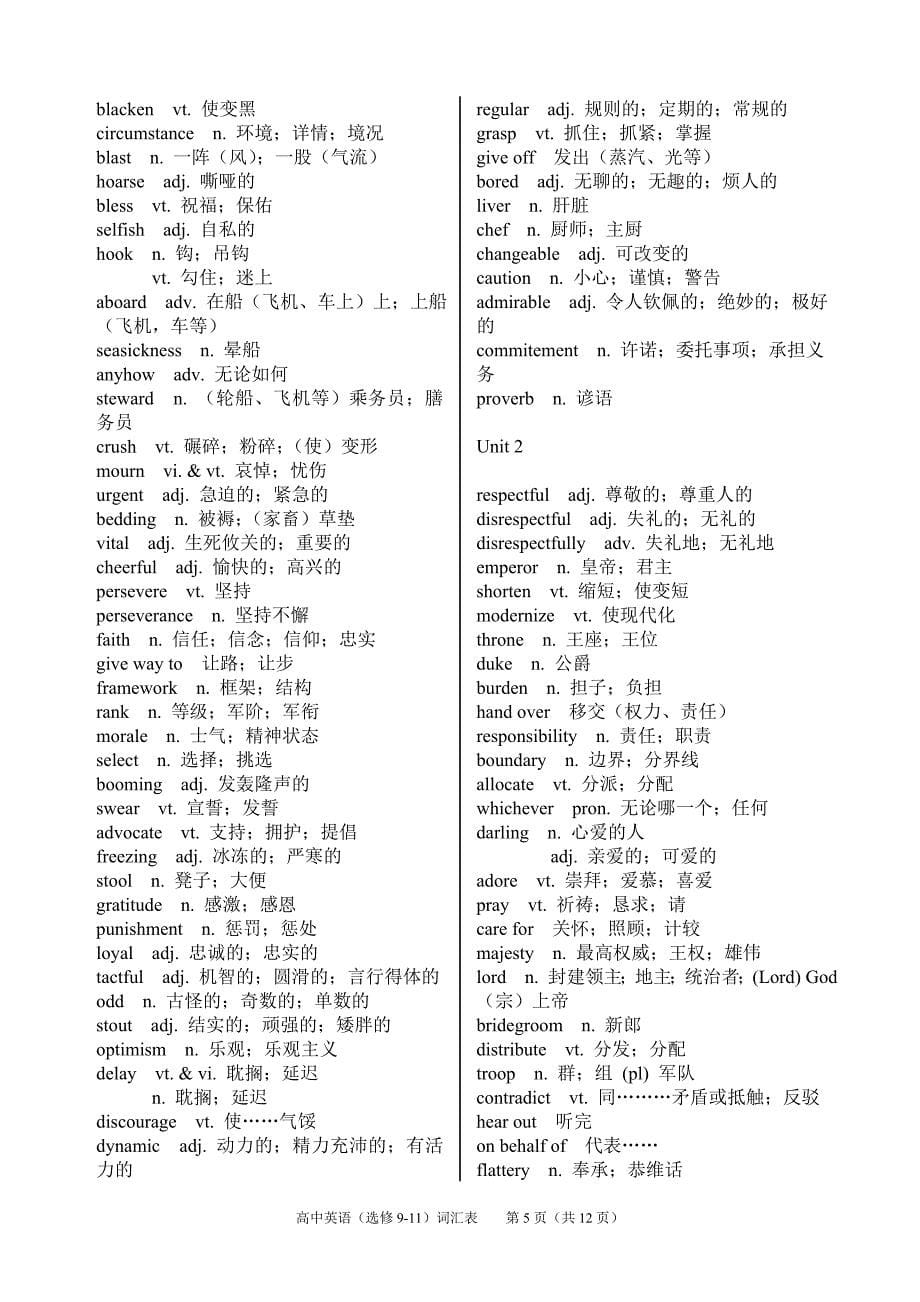 高中英语词汇表(选修9-11)(1)_第5页