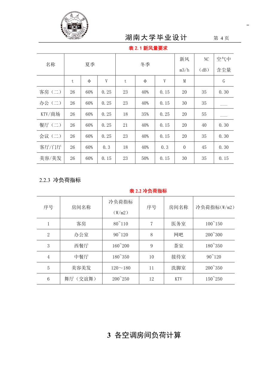 毕业论文-西安某娱乐中心大楼中央空调系统设计说明书_第4页