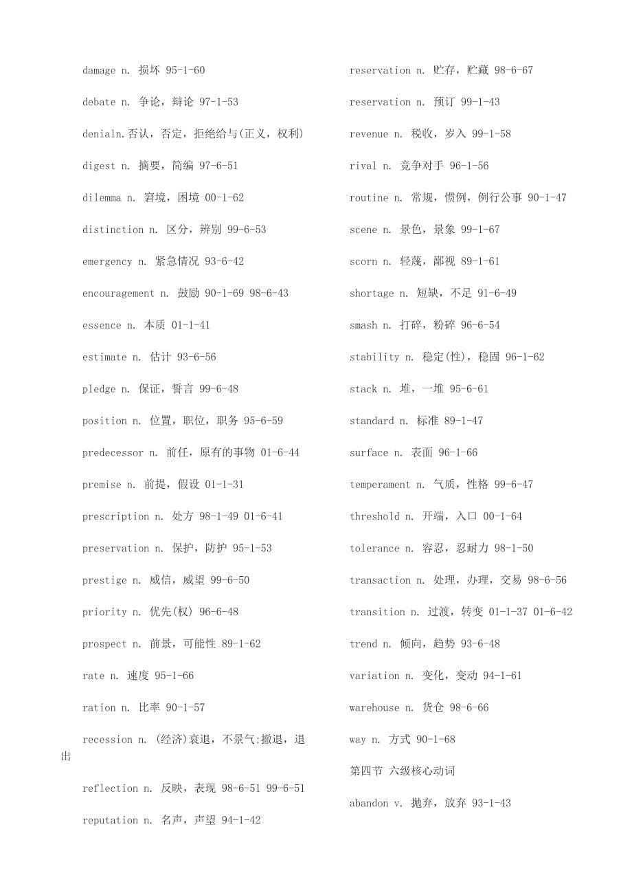 英语六级高频词汇汇总_第5页