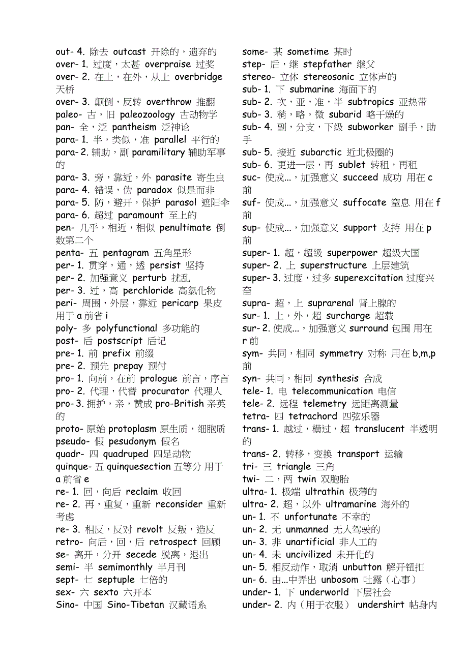 高中英语词根词缀表doc_第3页