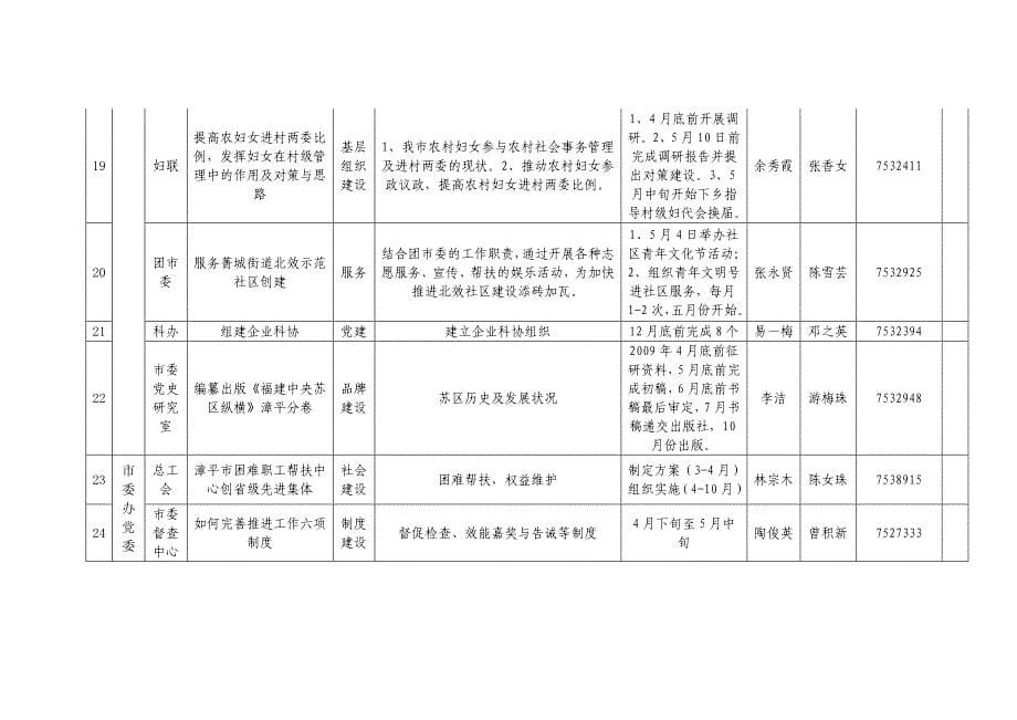 漳平市深入学习实践科学发展观活动项目情况表_第5页