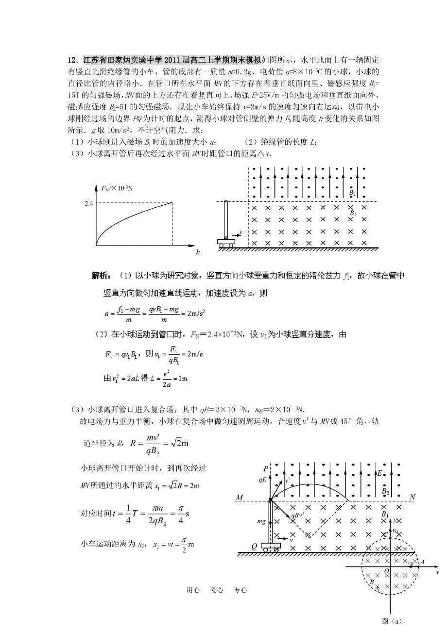 2011高考物理二轮复习 磁场专题训练1_第5页