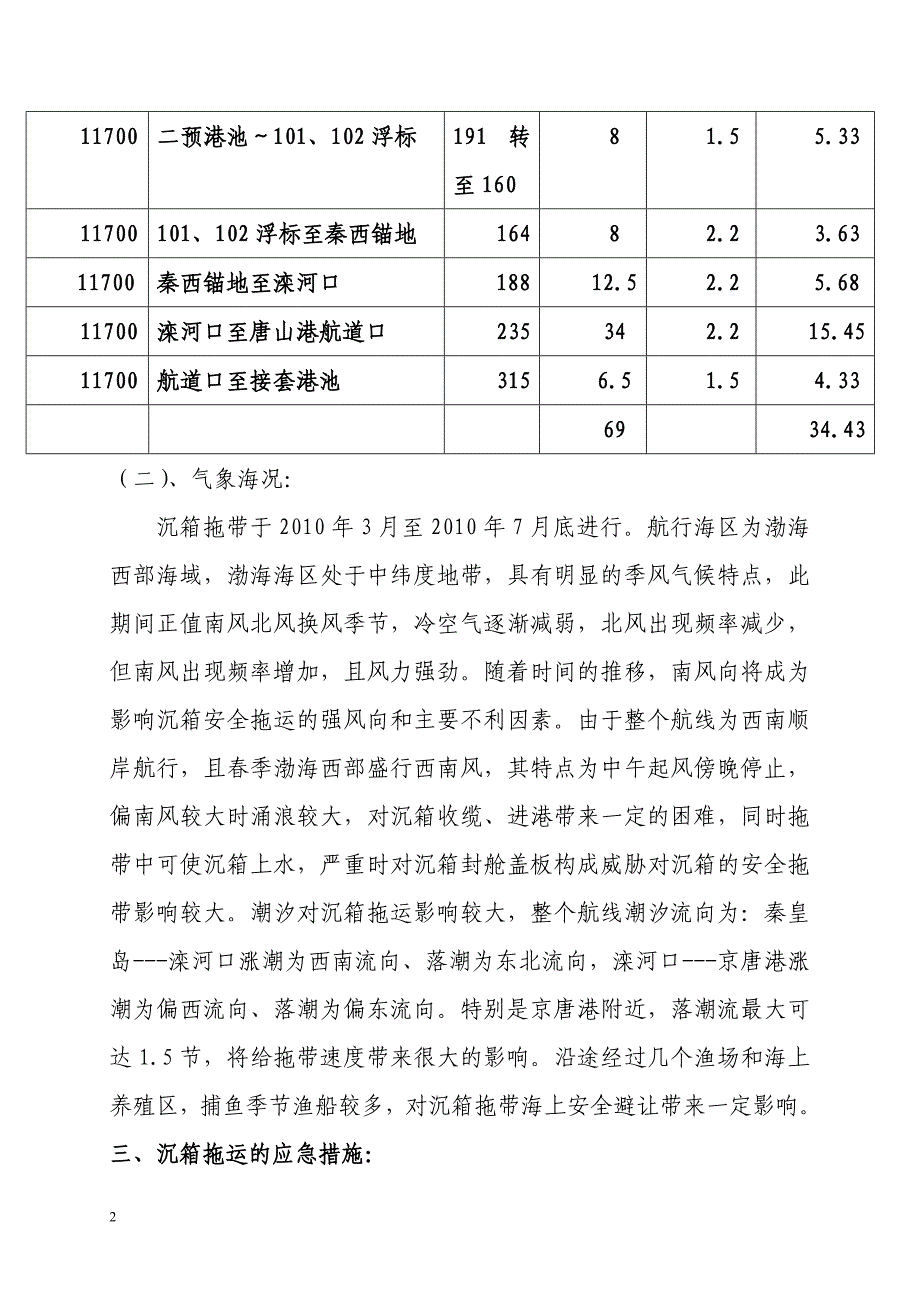 京唐港沉箱拖运方案.doc_第2页