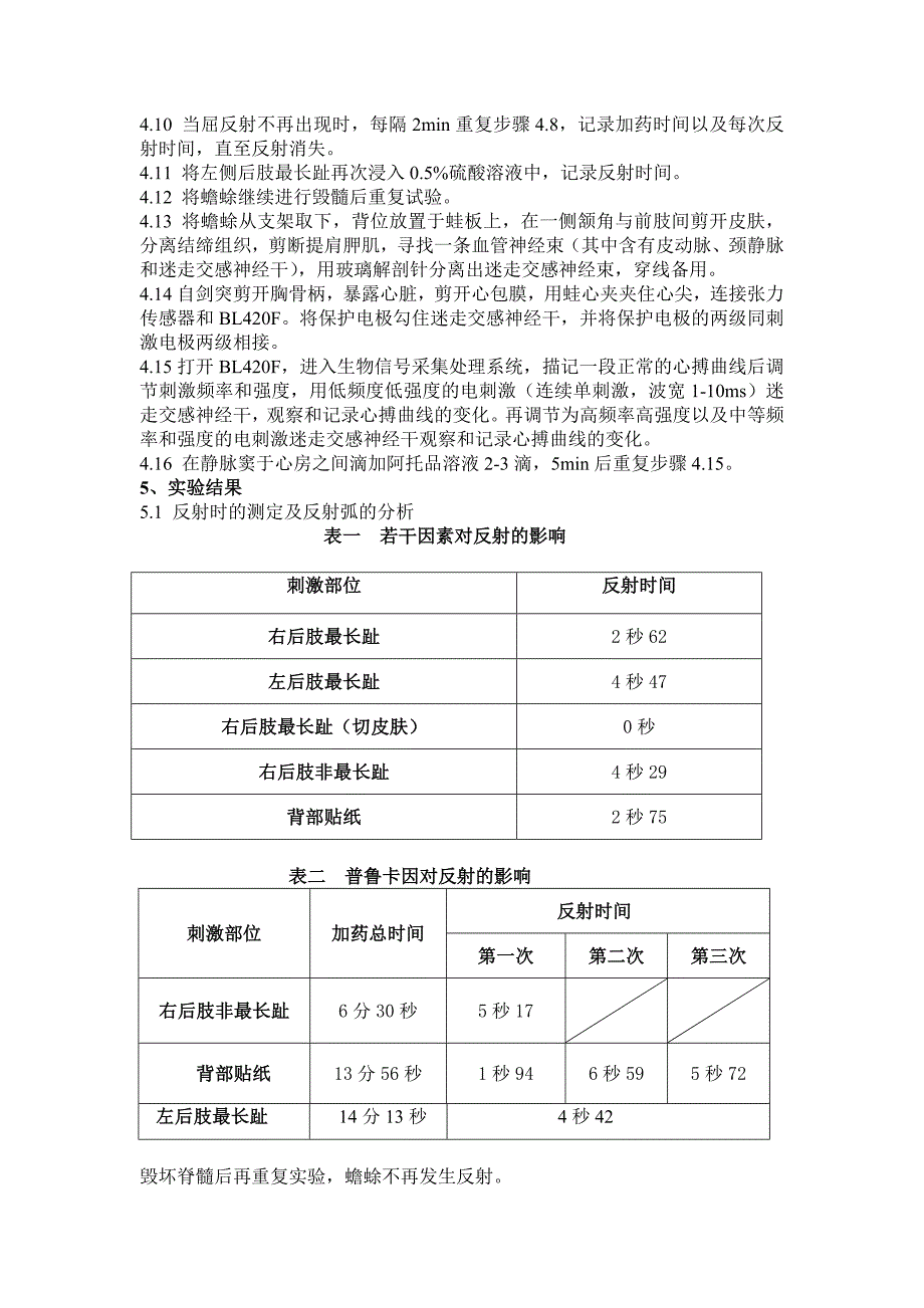 蛙类的反射及心脏的神经支配_第2页