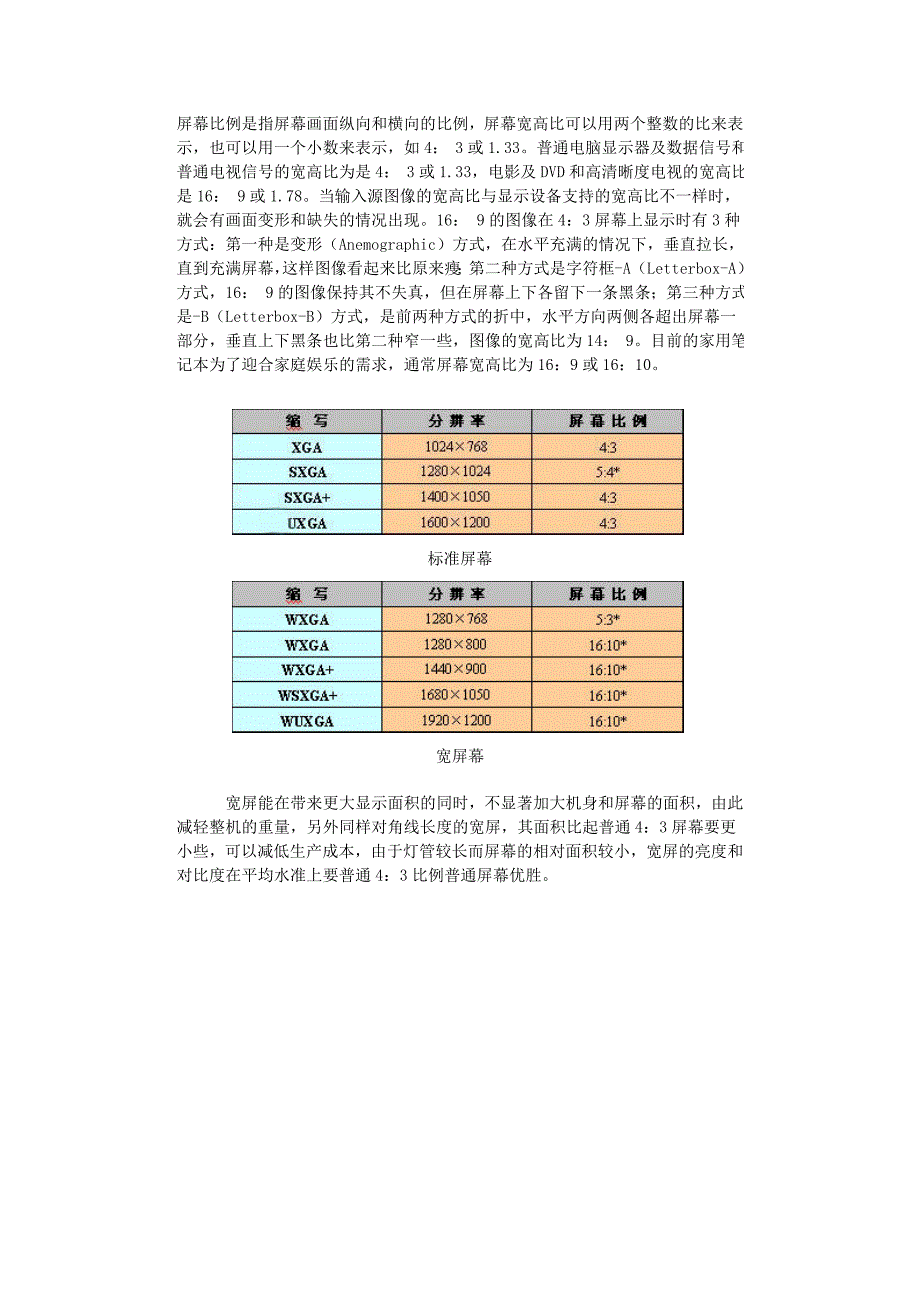 屏幕比例是指屏幕画面纵向和横向的比例_第1页