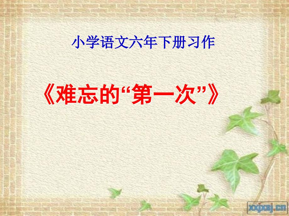 《难忘的第一次》习作说课课件.ppt_第1页