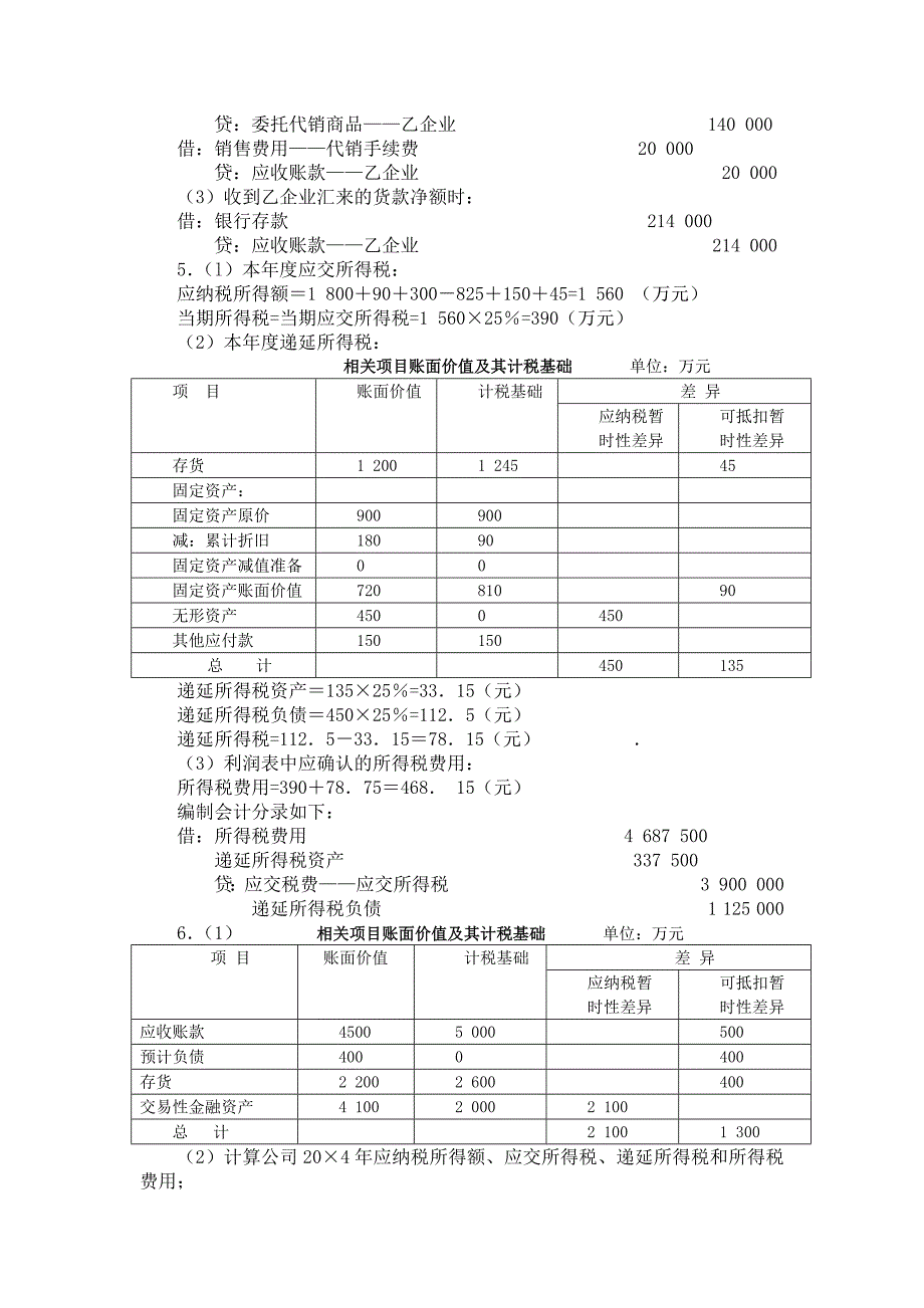 07  财务成果业务核算 习题答案_第3页